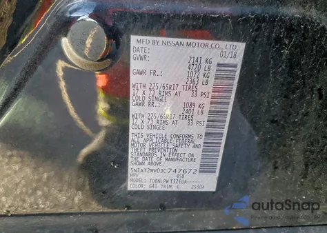 2018 Nissan Rogue S из США, поврежденный, VIN 5N1AT2MV0JC747672